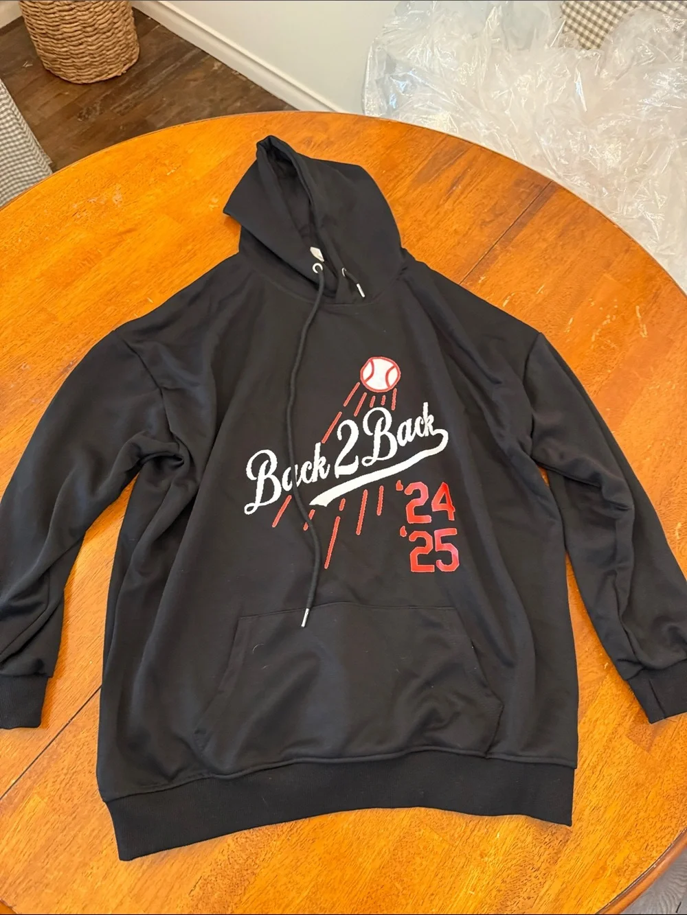 Men's Black 'Back2Back' Graphic Hoodie - Red & White Accents xxxl Los Angeles Do